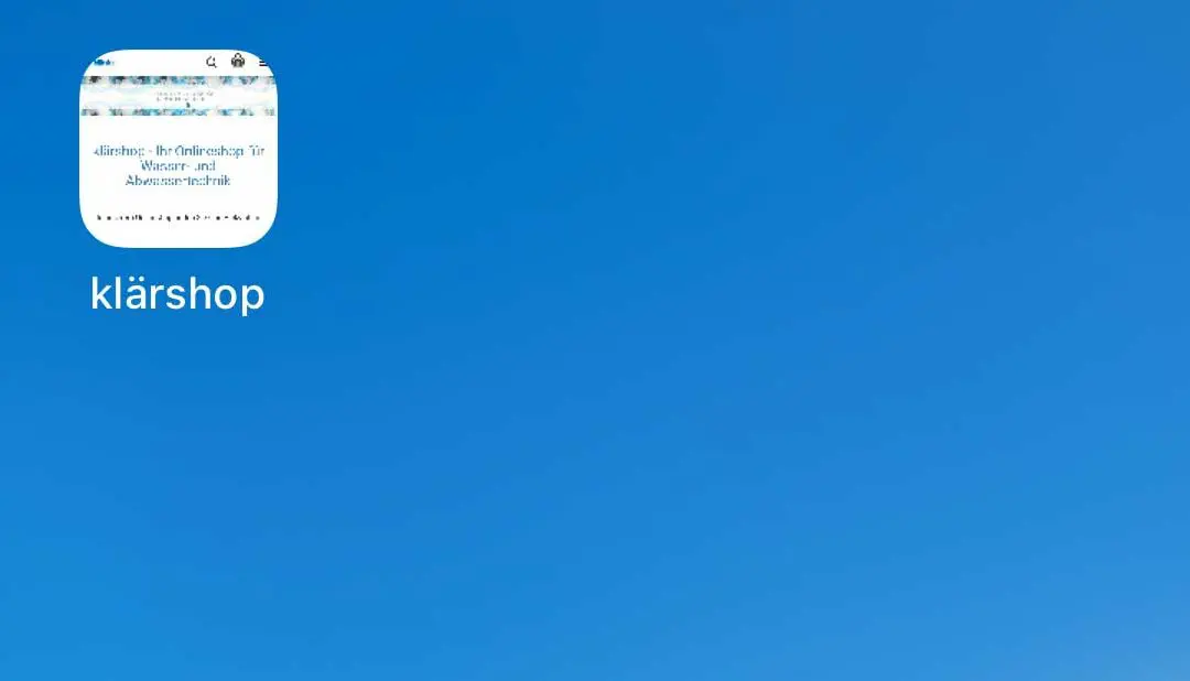So speichern Sie sich den klärshop wie eine App auf dem Smartphone