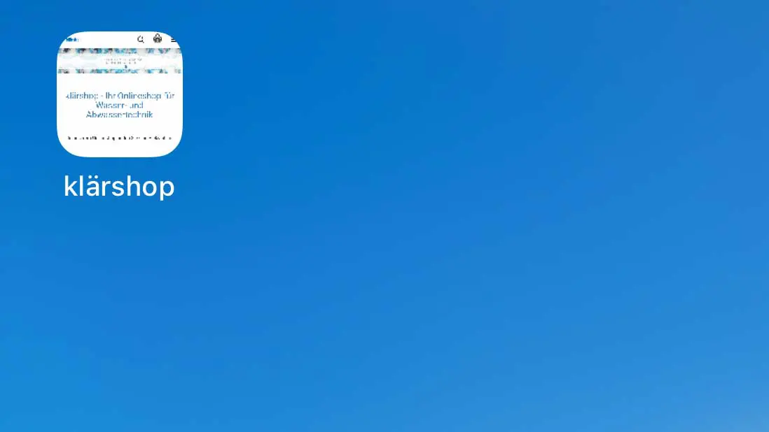 So speichern Sie sich den klärshop wie eine App auf dem Smartphone