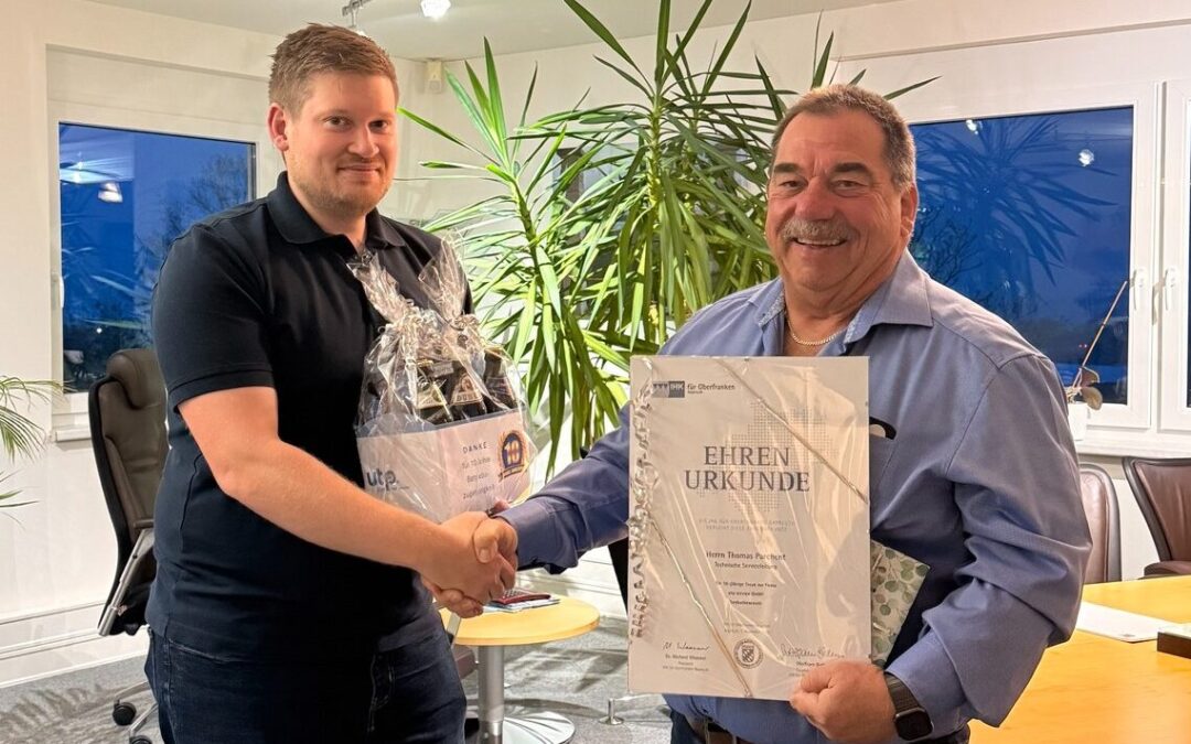 Wir gratulieren Thomas Parchent zu 10 Jahren Firmenzugehörigkeit!